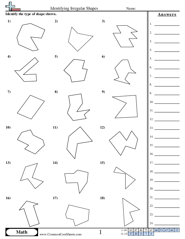 Irregular Shapes (4,5,6,7,8,9 & 10 sides) worksheet